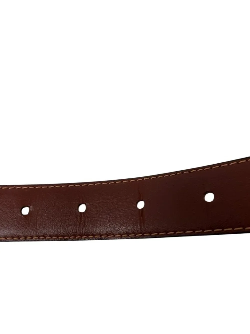 Jana Genuine Snakeskin Belt Womens L Brown Vintage Leather Brass Tone Buckle